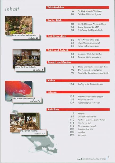 Koi KLAN Magazin Inhaltsverzeichnis 2014 3
